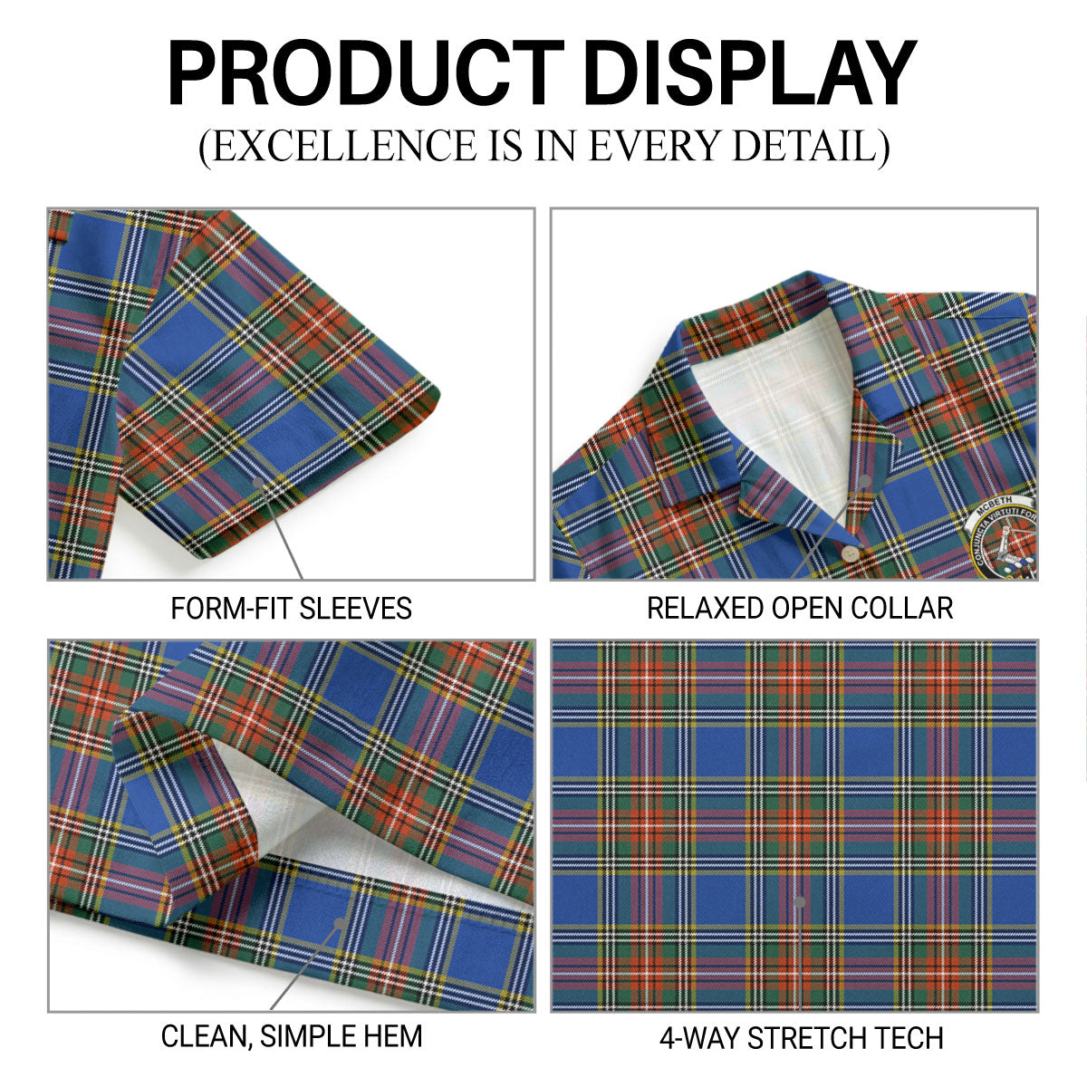 McBeth Ancient Tartan Crest Hawaiian Shirt