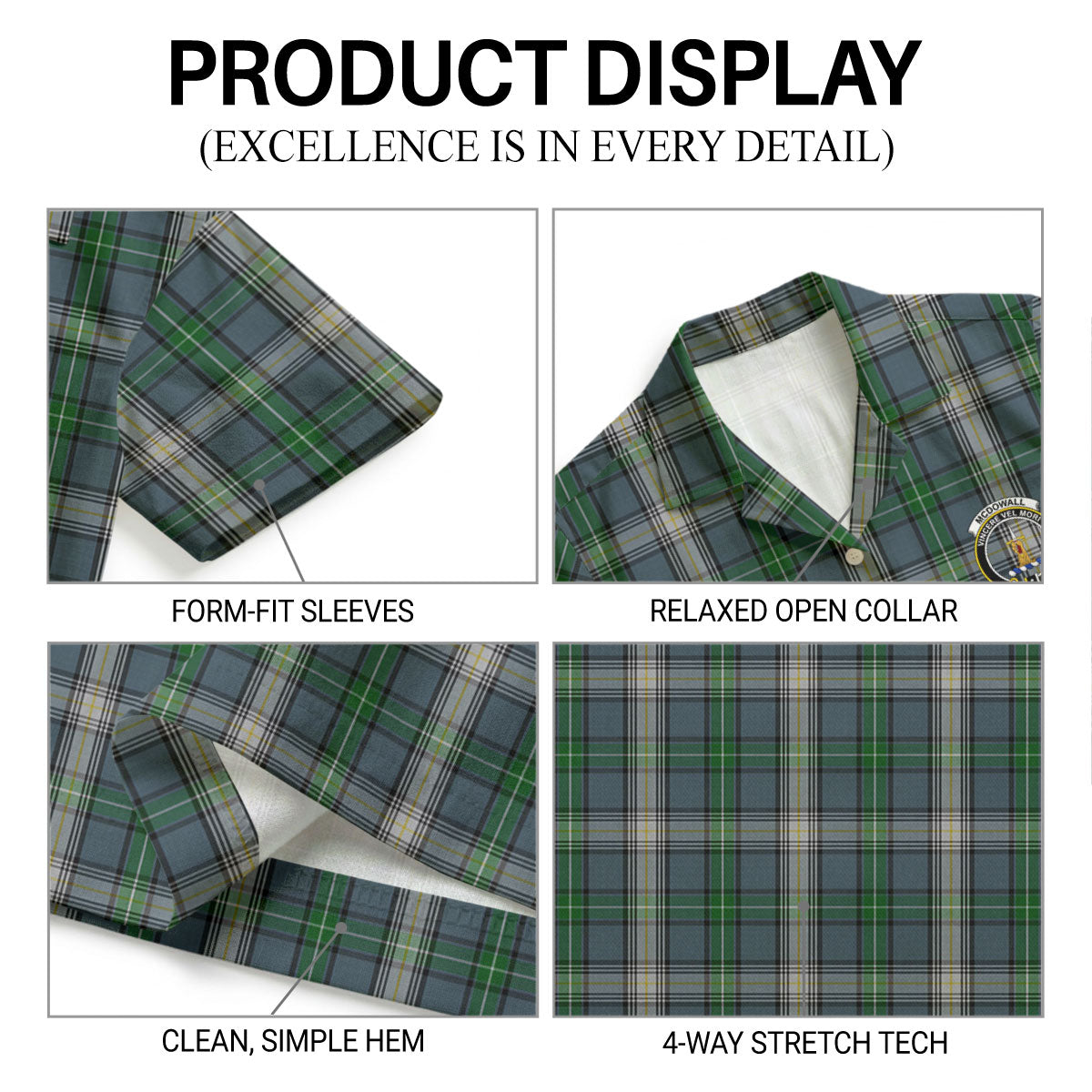 McDowall Tartan Crest Hawaiian Shirt