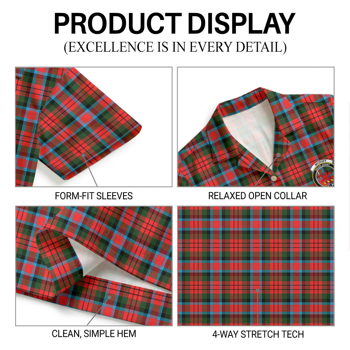 McDuff Modern Tartan Crest Hawaiian Shirt