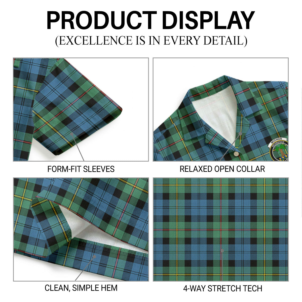 McEwan Ancient Tartan Crest Hawaiian Shirt