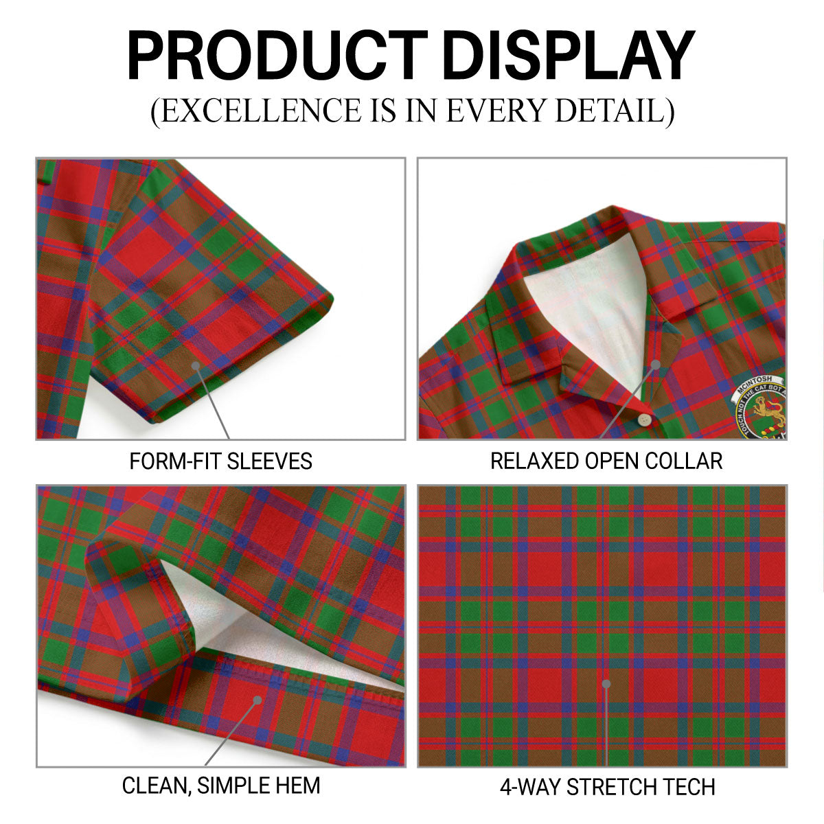 McIntosh Modern Tartan Crest Hawaiian Shirt