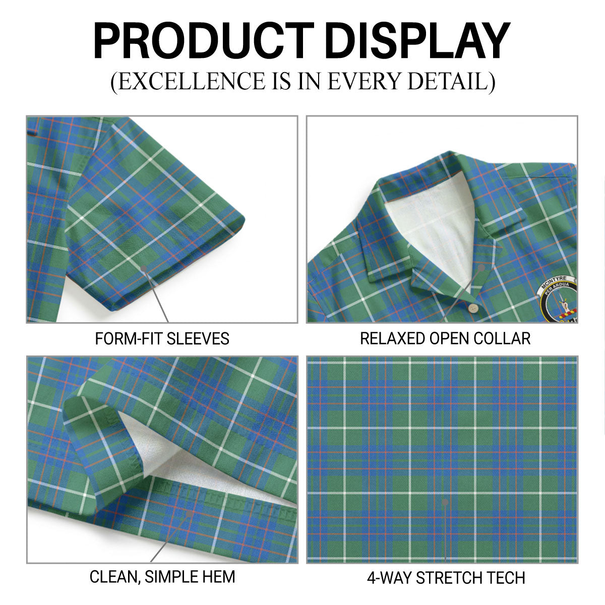 McIntyre Hunting Ancient Tartan Crest Hawaiian Shirt