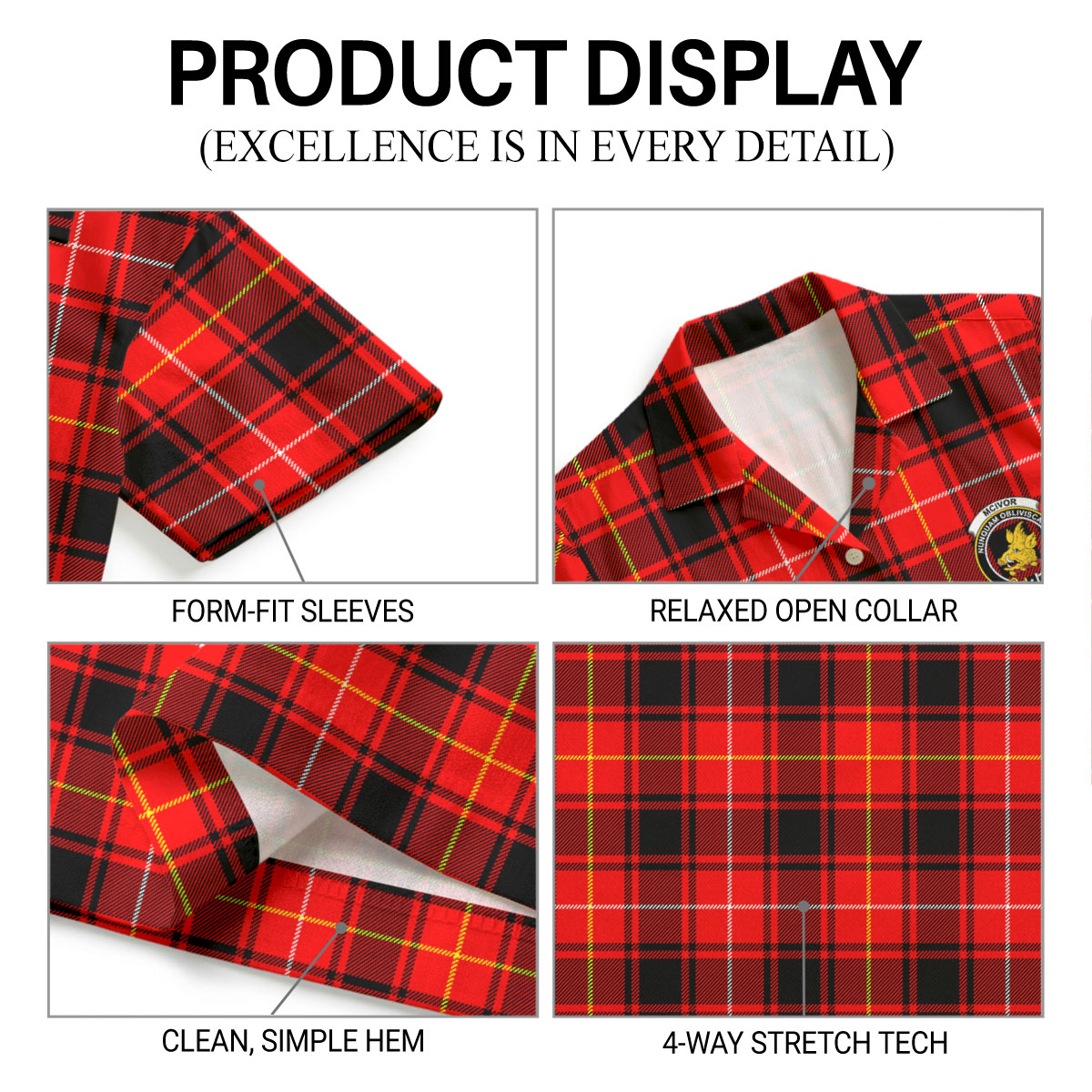 McIvor Tartan Crest Hawaiian Shirt