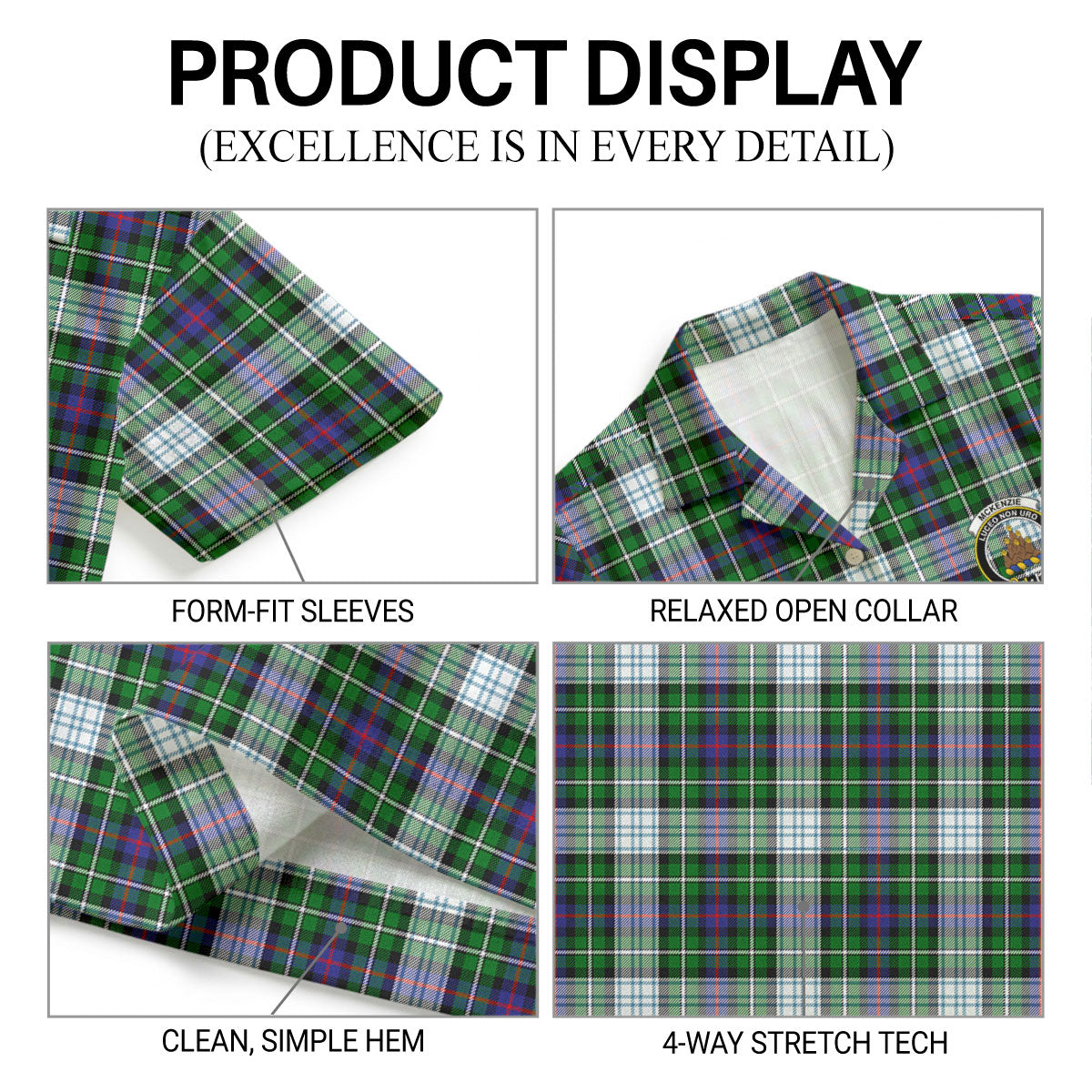 McKenzie Dress Modern Tartan Crest Hawaiian Shirt