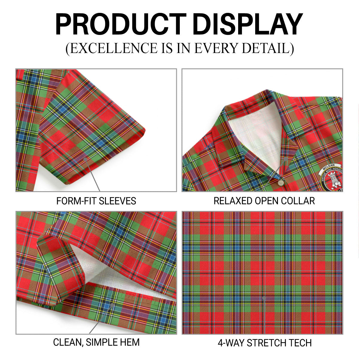 McLean of Duart Modern Tartan Crest Hawaiian Shirt