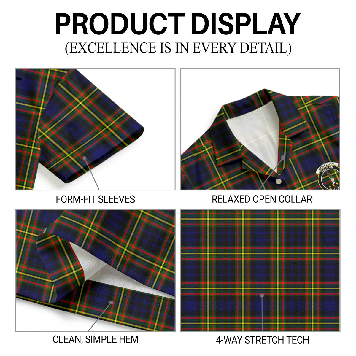 McLellan Modern Tartan Crest Hawaiian Shirt