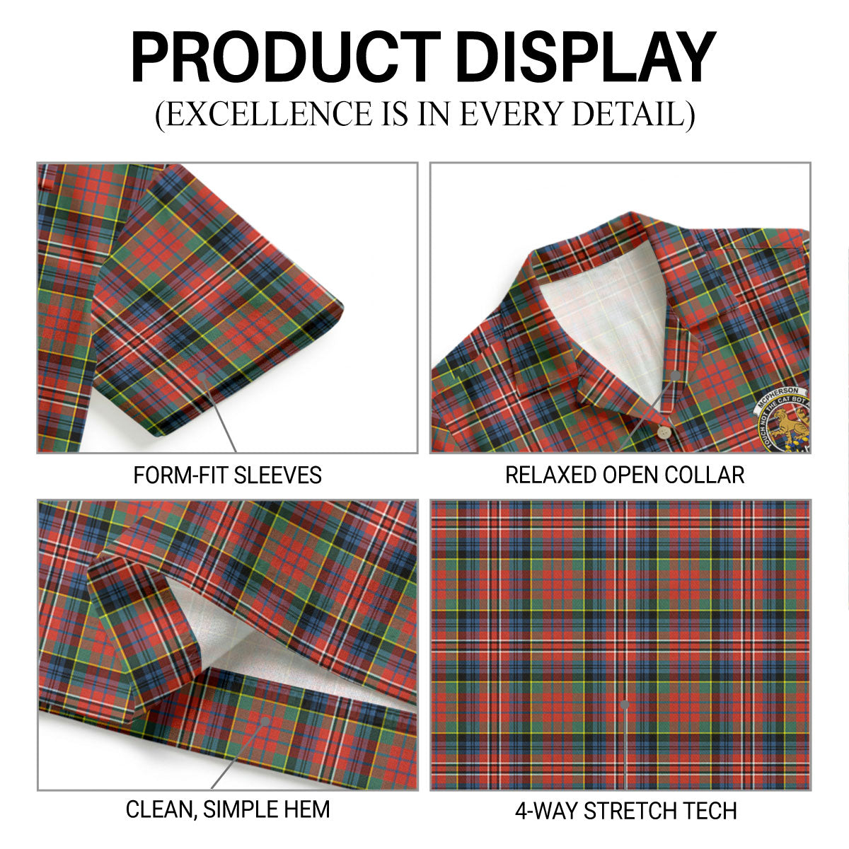 McPherson Ancient Tartan Crest Hawaiian Shirt