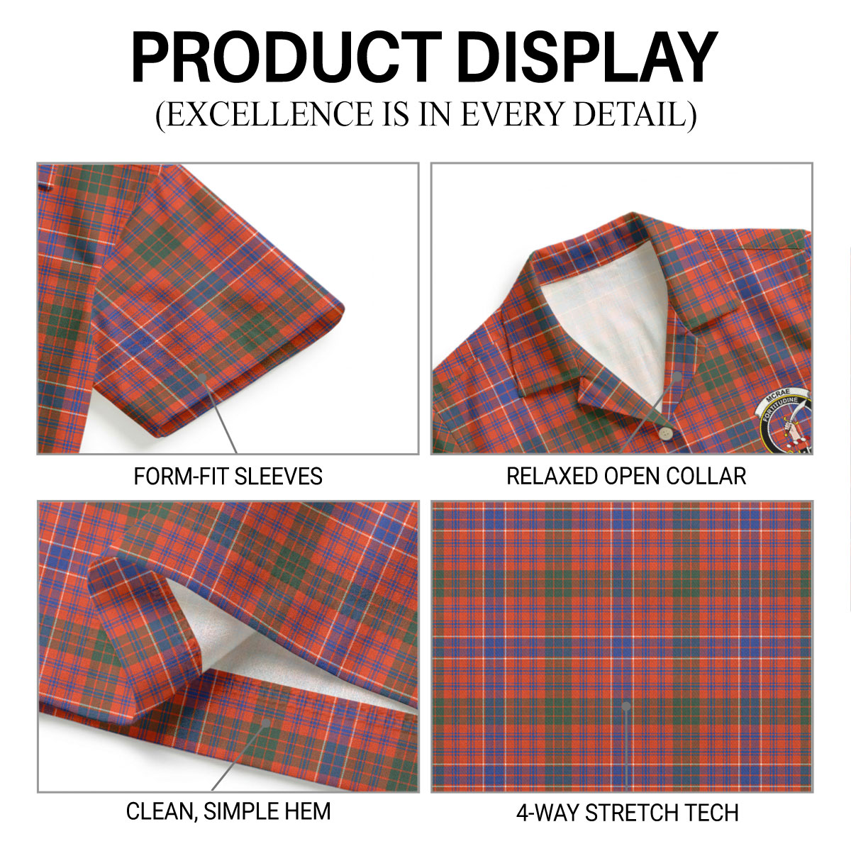 McRae Ancient Tartan Crest Hawaiian Shirt