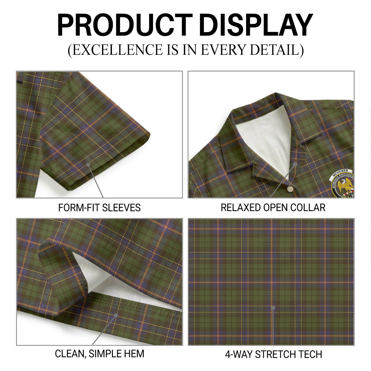 McVicker Tartan Crest Hawaiian Shirt