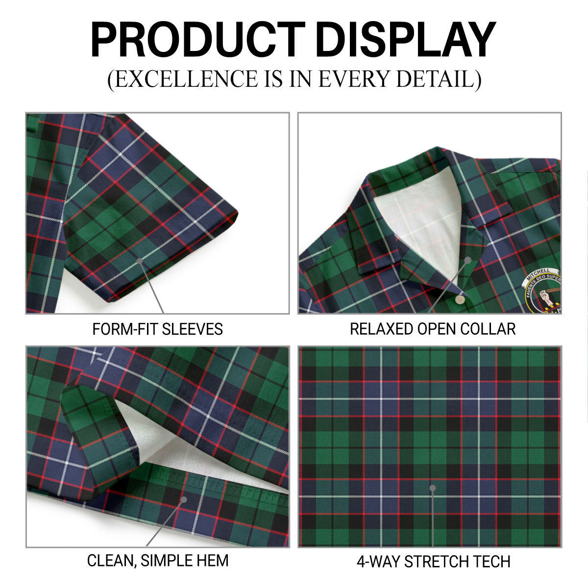 Mitchell Modern Tartan Crest Hawaiian Shirt