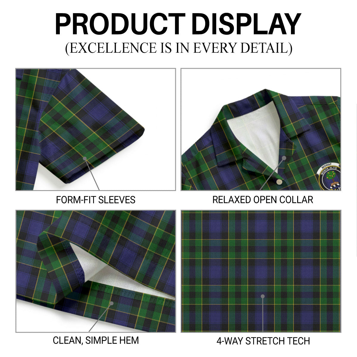 Mowat Modern Tartan Crest Hawaiian Shirt