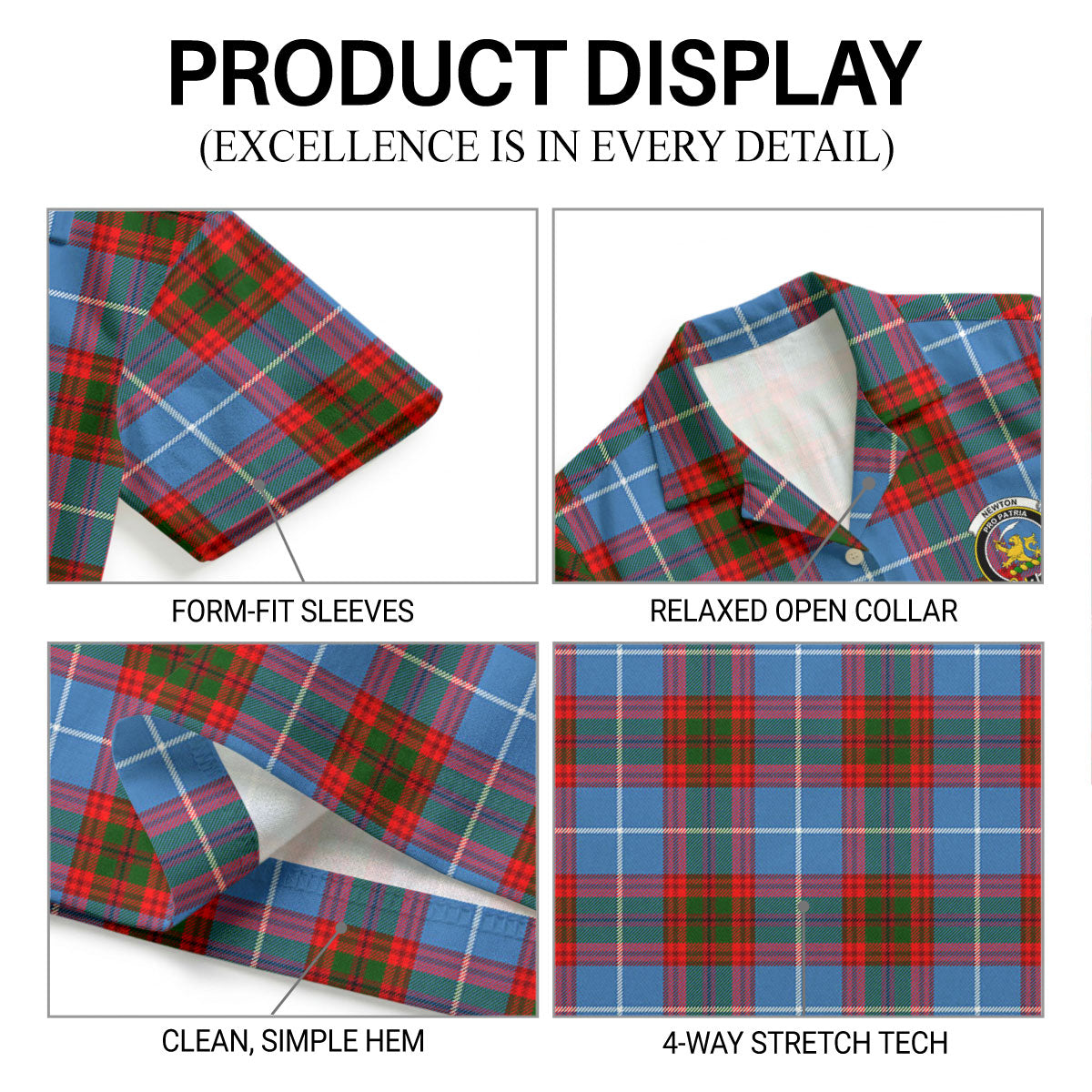 Newton Tartan Crest Hawaiian Shirt