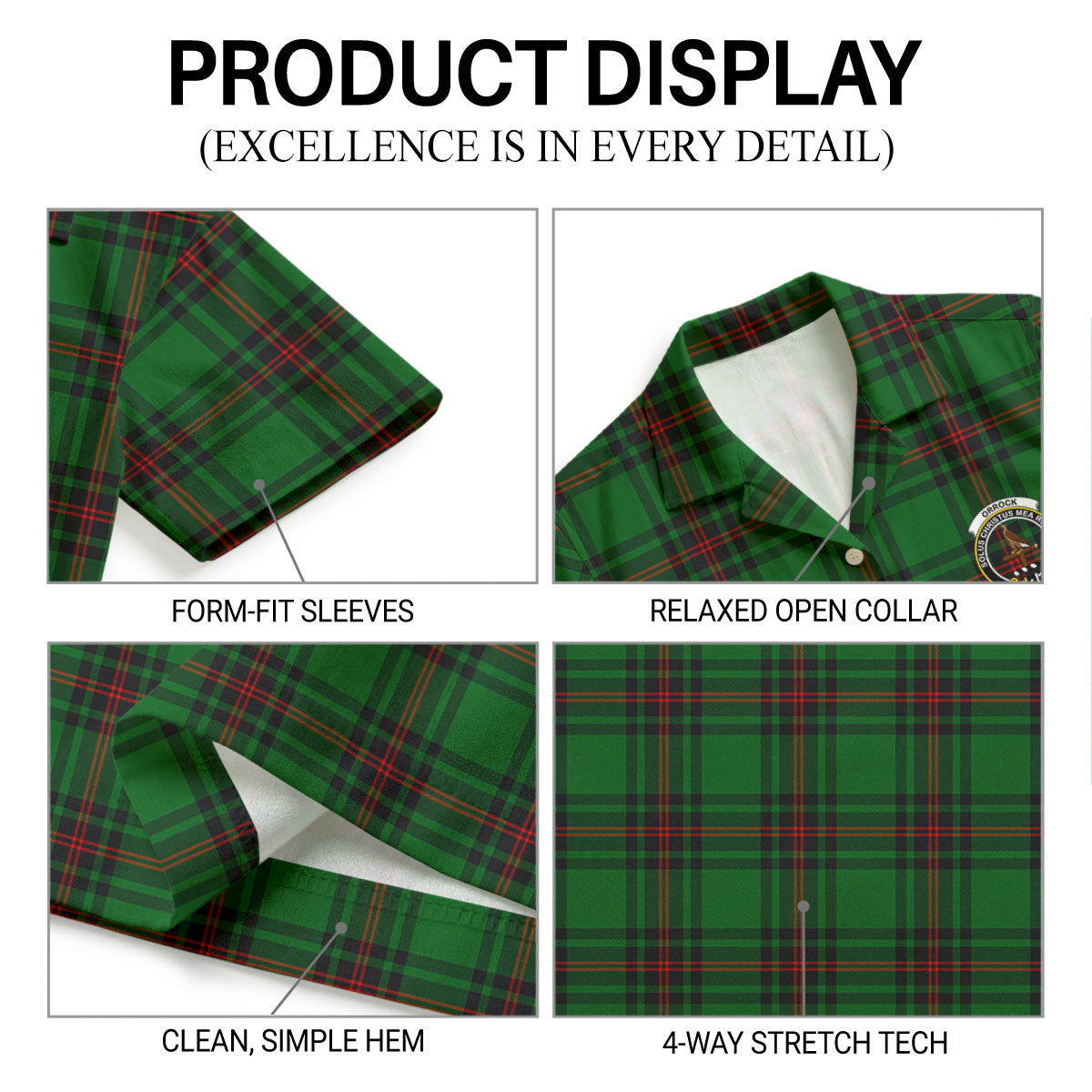 Orrock Tartan Crest Hawaiian Shirt