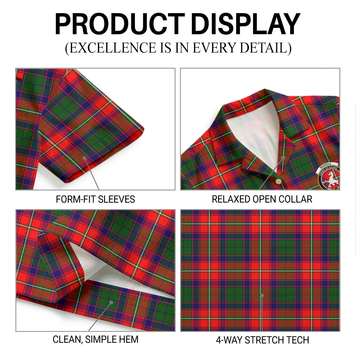 Riddell Tartan Crest Hawaiian Shirt
