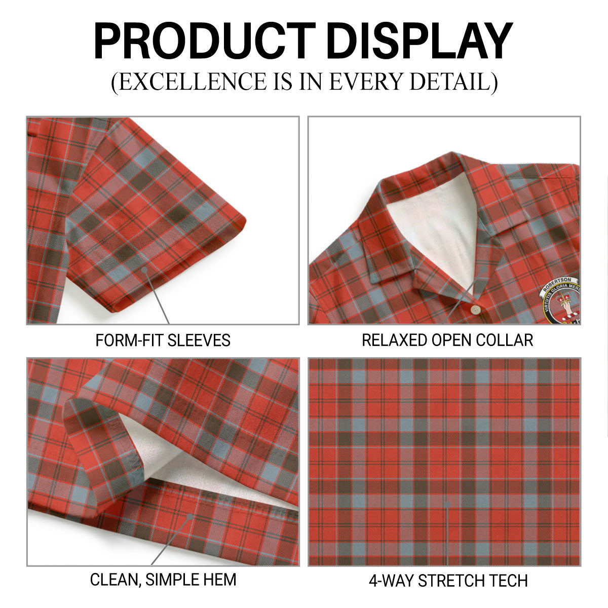 Robertson Weathered Tartan Crest Hawaiian Shirt