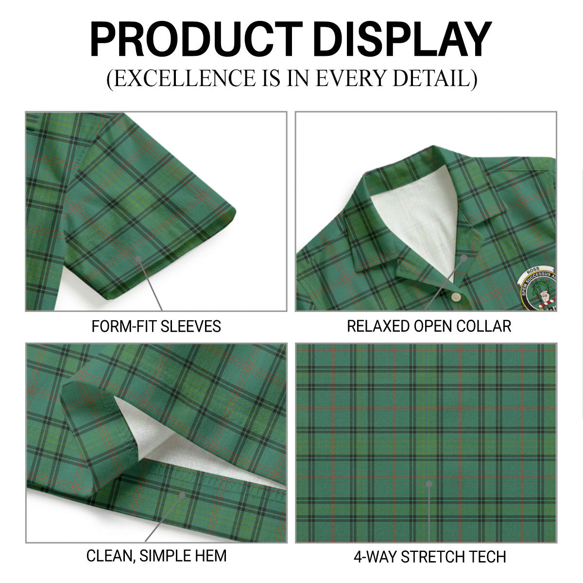 Ross Hunting Ancient Tartan Crest Hawaiian Shirt