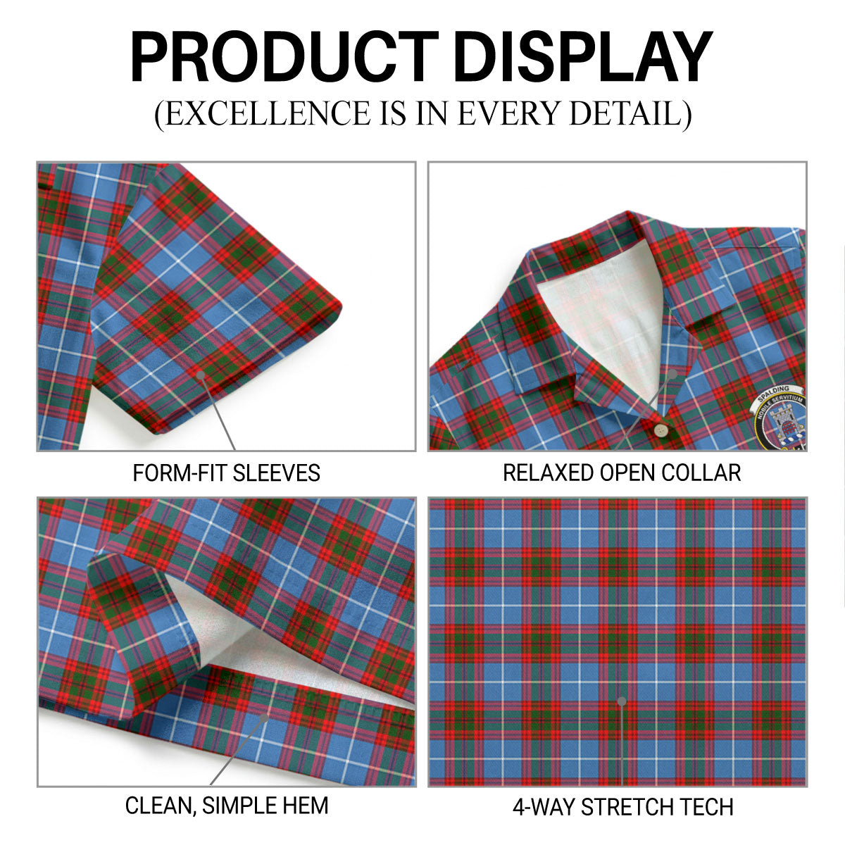 Spalding Tartan Crest Hawaiian Shirt