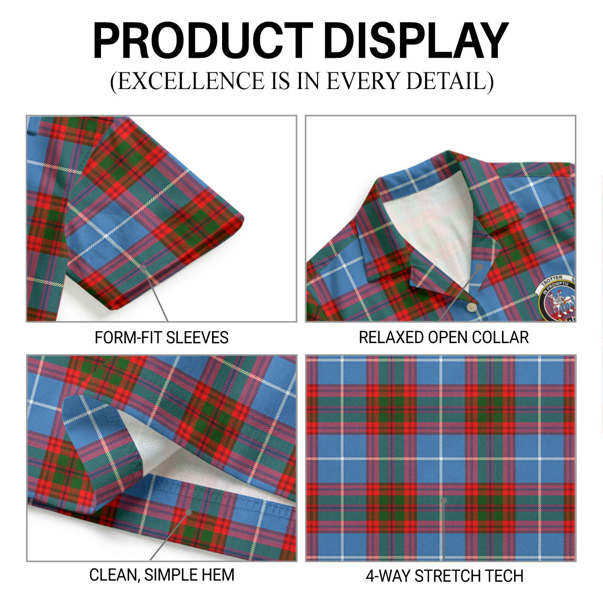 Trotter Tartan Crest Hawaiian Shirt