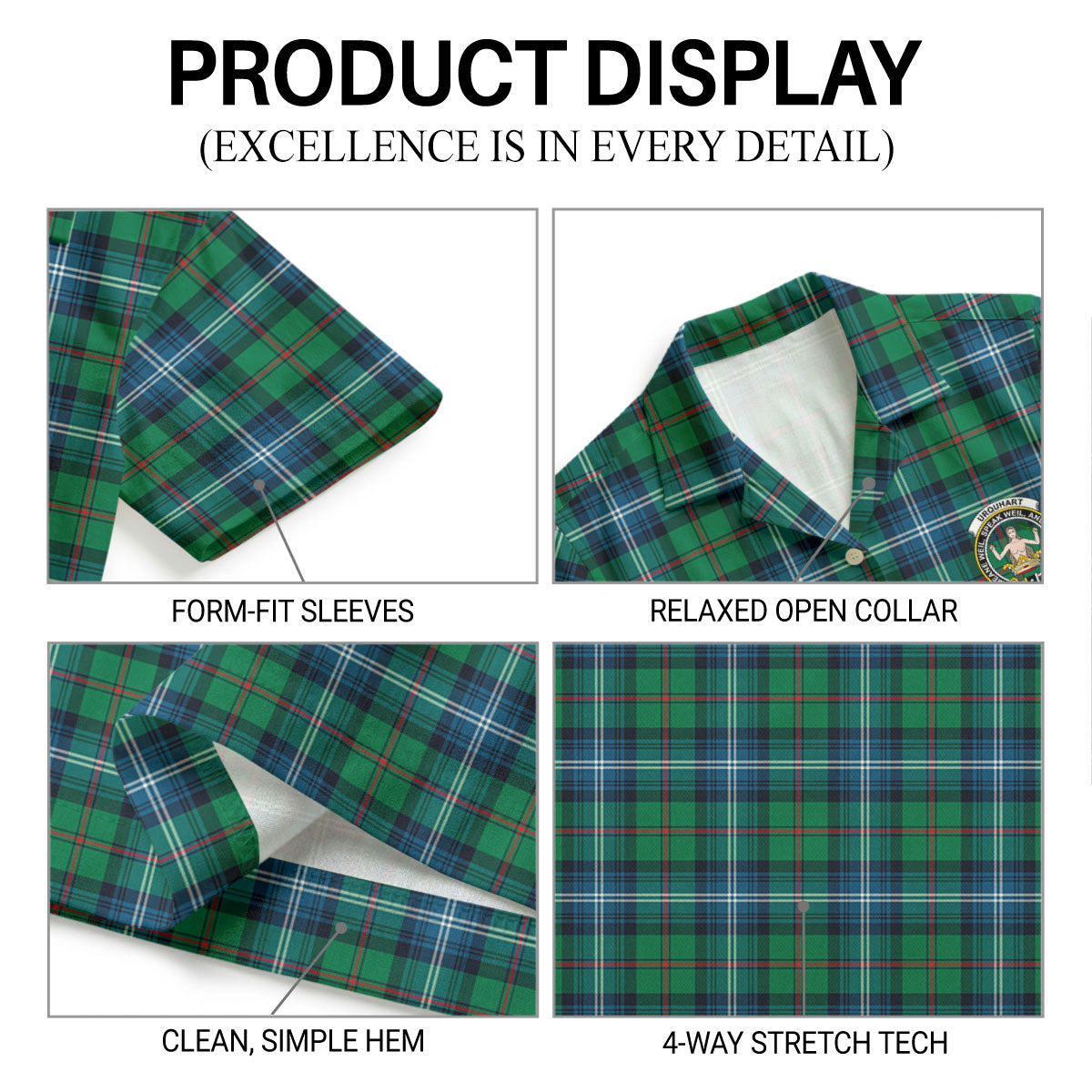 Urquhart Ancient Tartan Crest Hawaiian Shirt