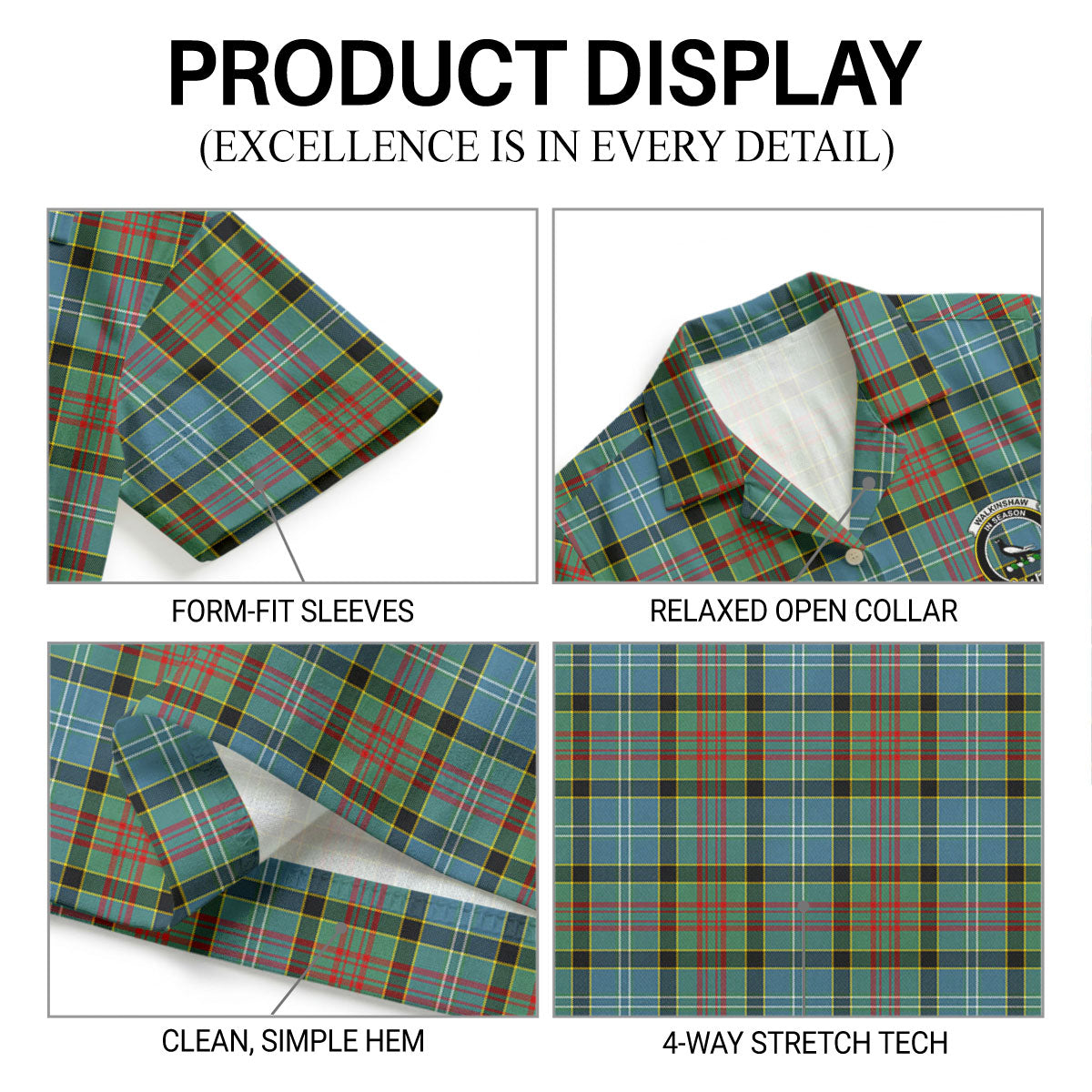 Walkinshaw Tartan Crest Hawaiian Shirt