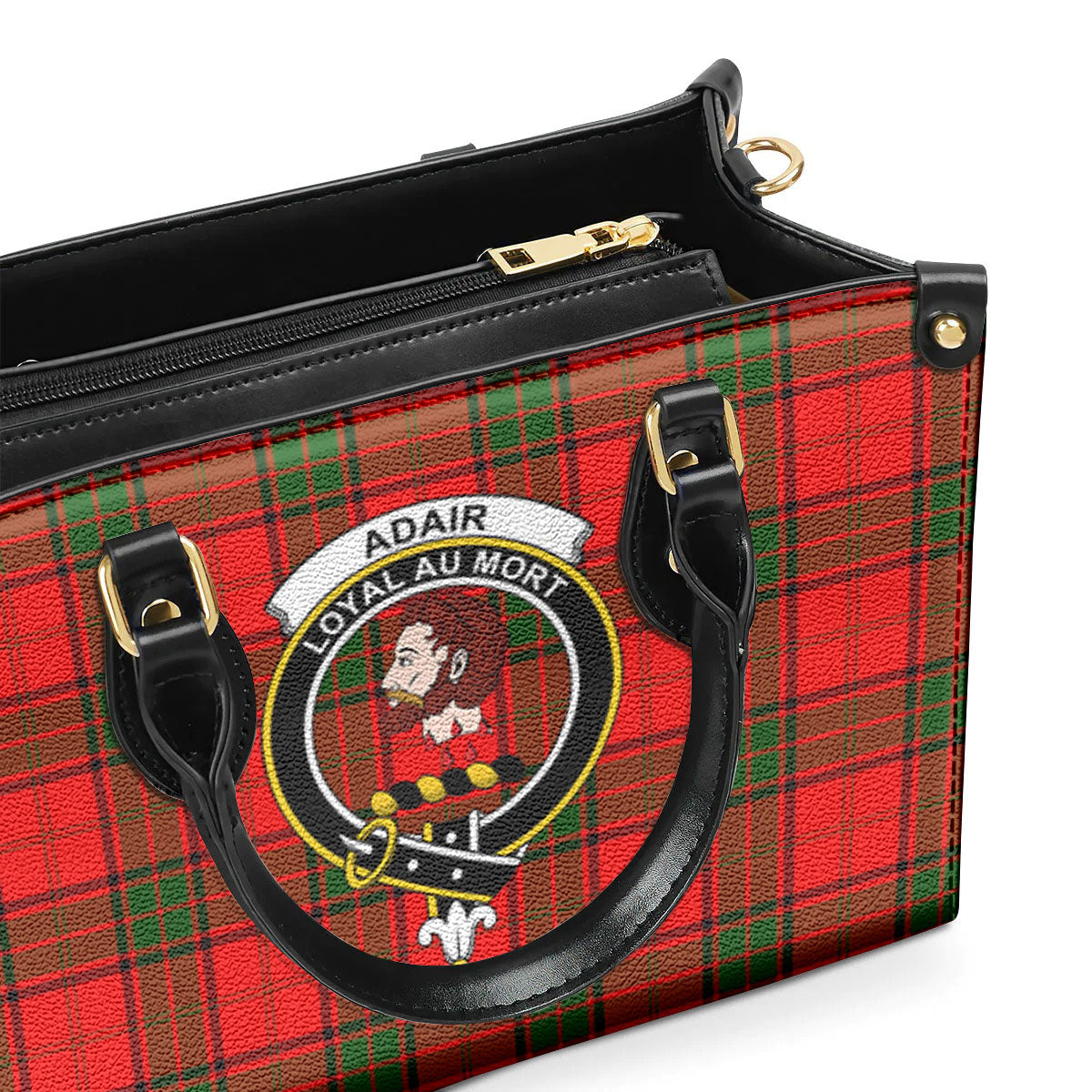 Adair Modern Tartan Crest Leather Handbag