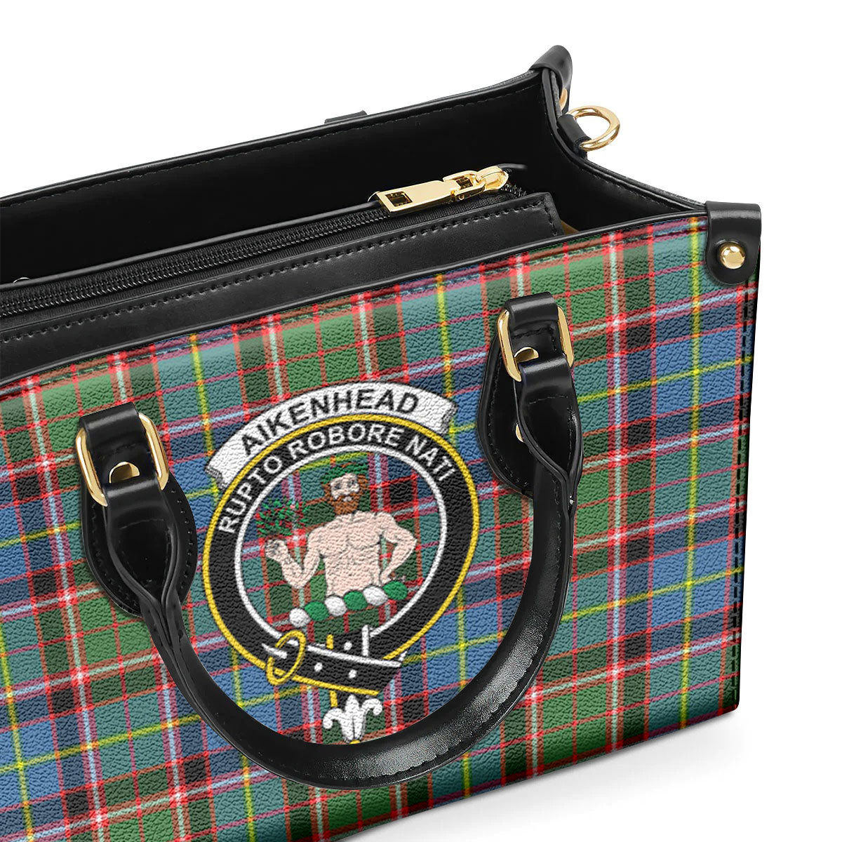 Aikenhead Tartan Crest Leather Handbag