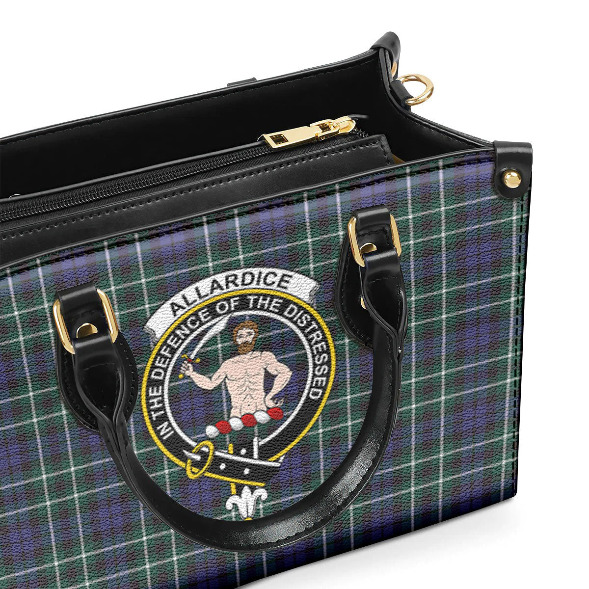 Allardice Tartan Crest Leather Handbag