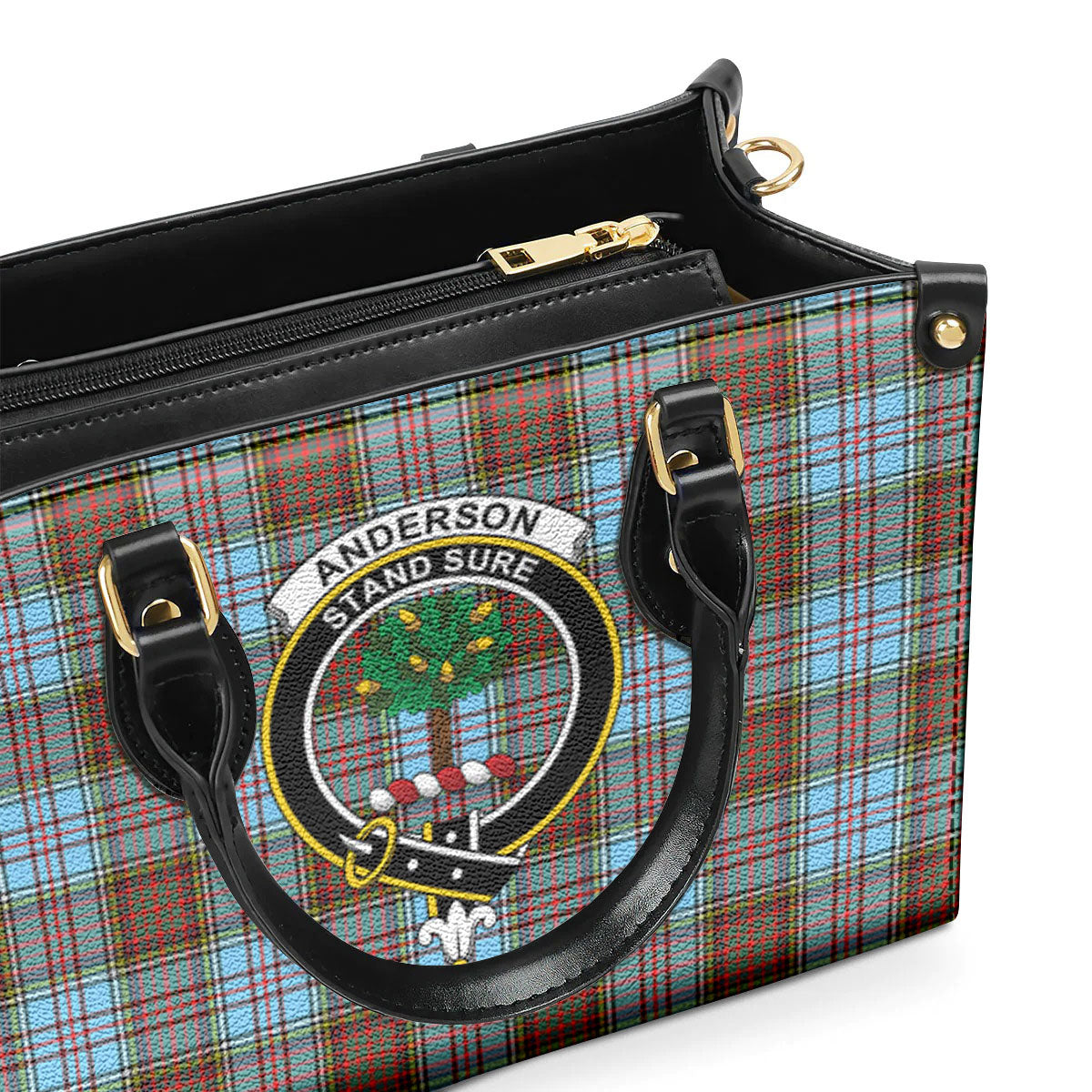 Anderson Ancient Tartan Crest Leather Handbag