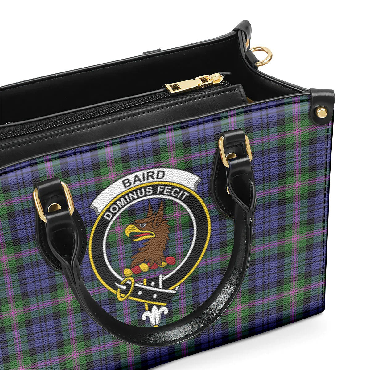 Baird Modern Tartan Crest Leather Handbag