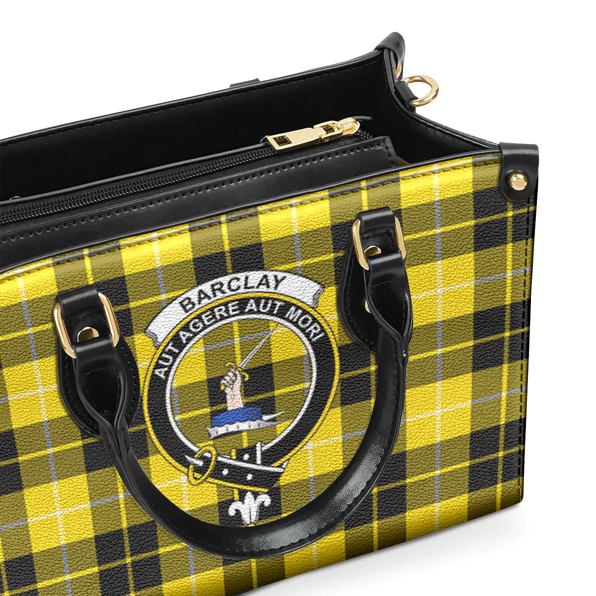 Barclay Dress Modern Tartan Crest Leather Handbag