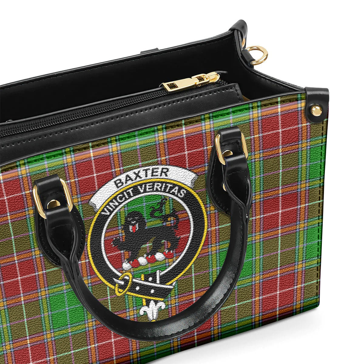 Baxter Modern Tartan Crest Leather Handbag