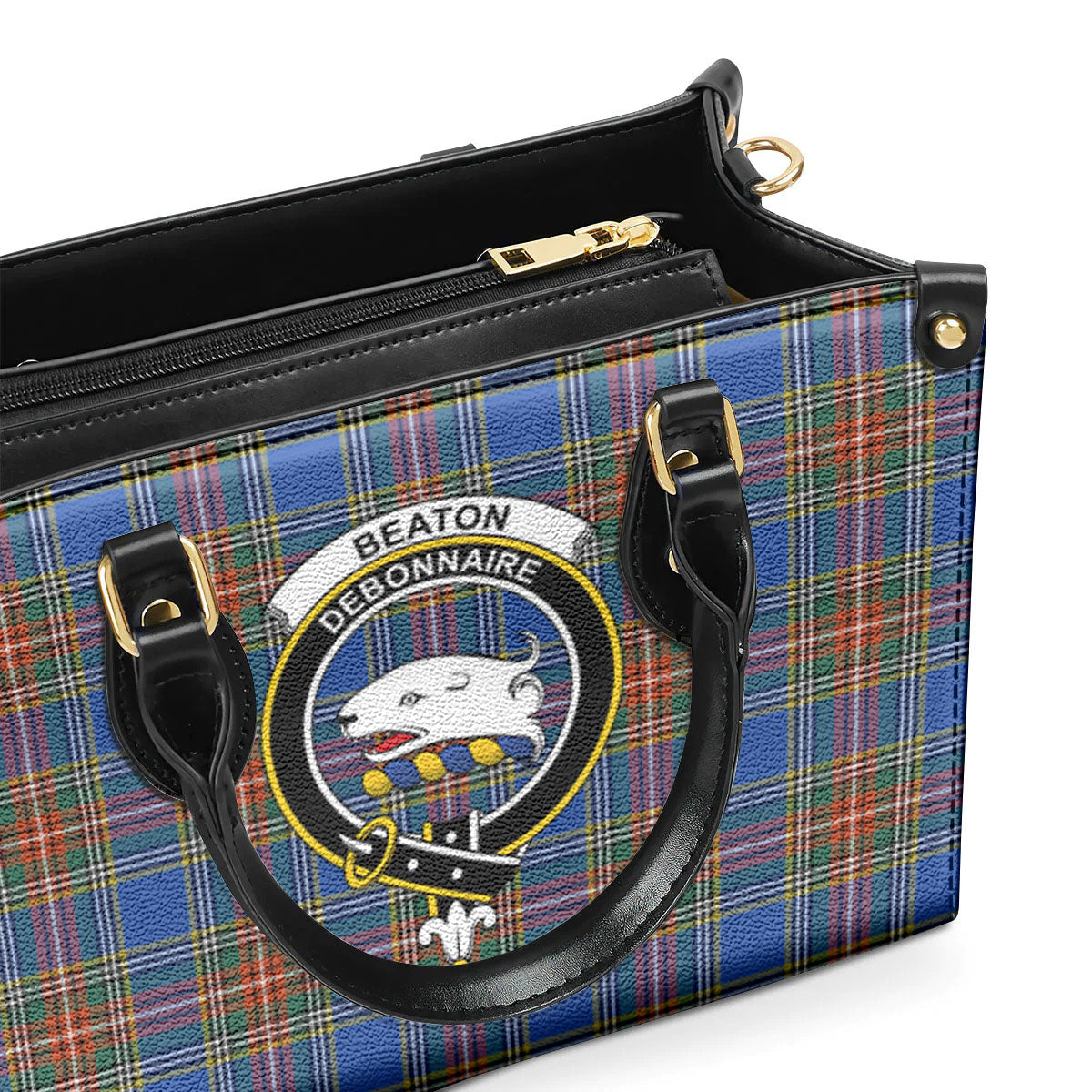 Beaton Ancient Tartan Crest Leather Handbag