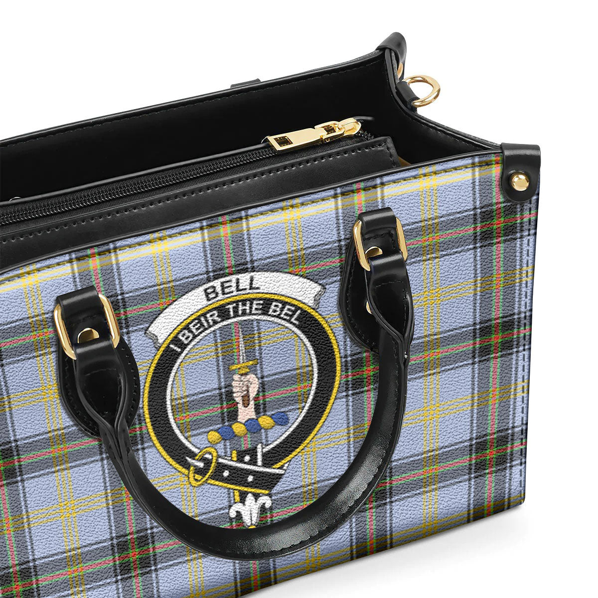 Bell of the Borders Tartan Crest Leather Handbag