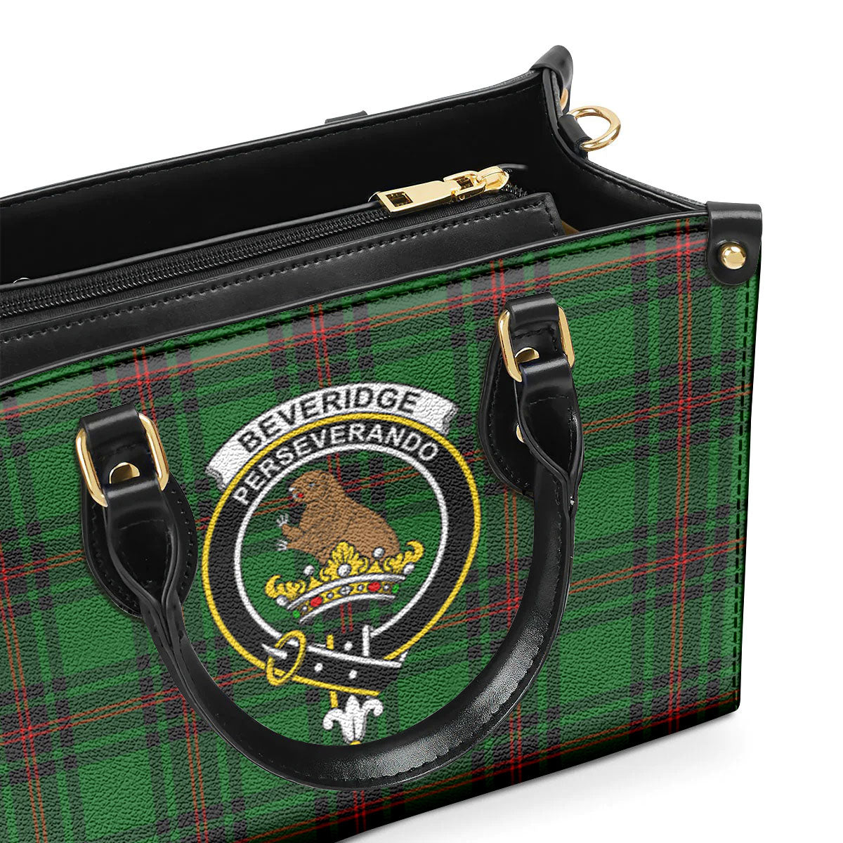 Beveridge Tartan Crest Leather Handbag