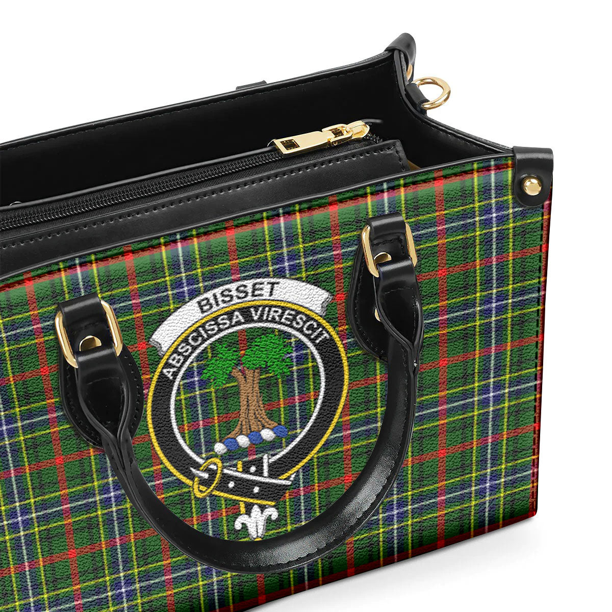 Bisset Tartan Crest Leather Handbag