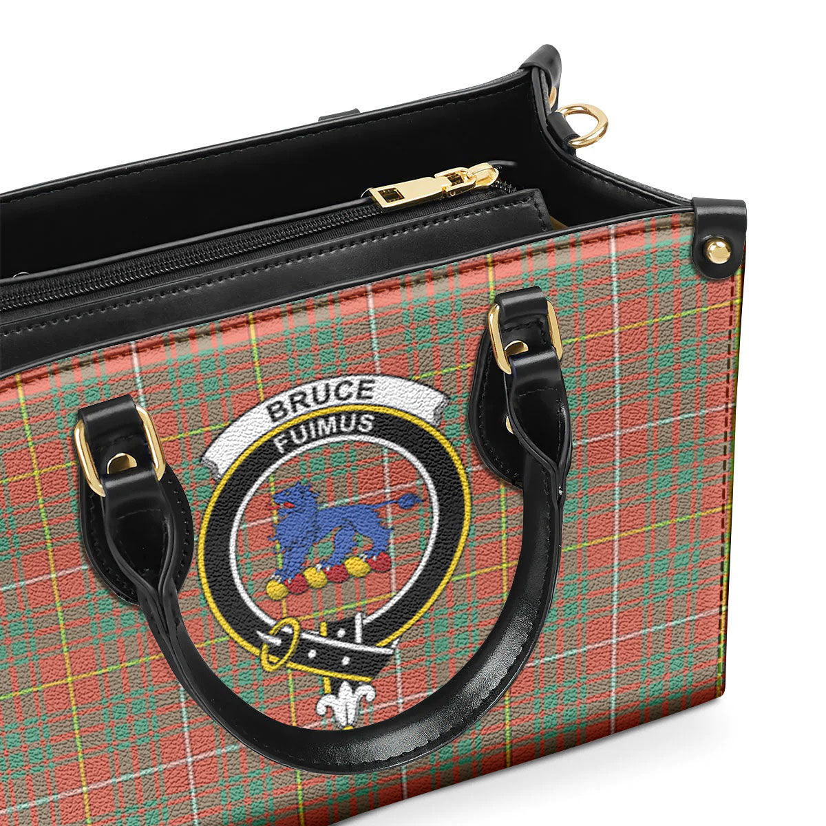 Bruce Ancient Tartan Crest Leather Handbag