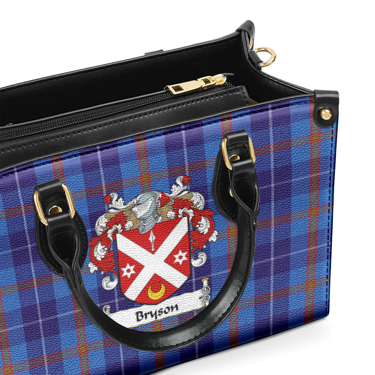 Bryson Tartan Coat of Arms Leather Handbag