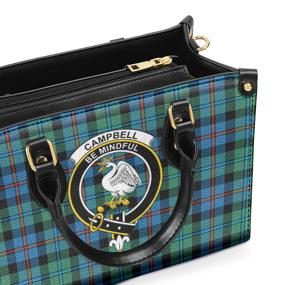 Campbell of Cawdor Ancient Tartan Crest Leather Handbag