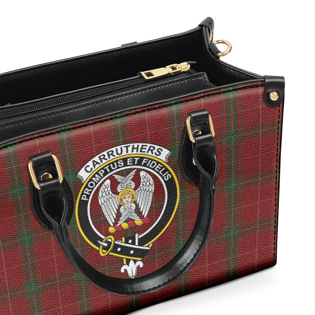 Carruthers Tartan Crest Leather Handbag