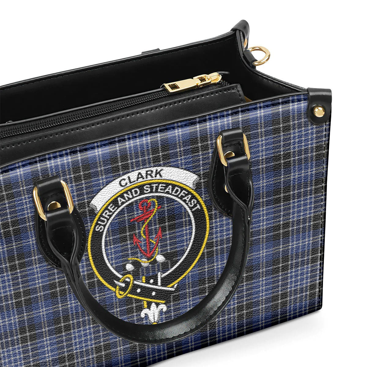 Clark Modern Tartan Crest Leather Handbag