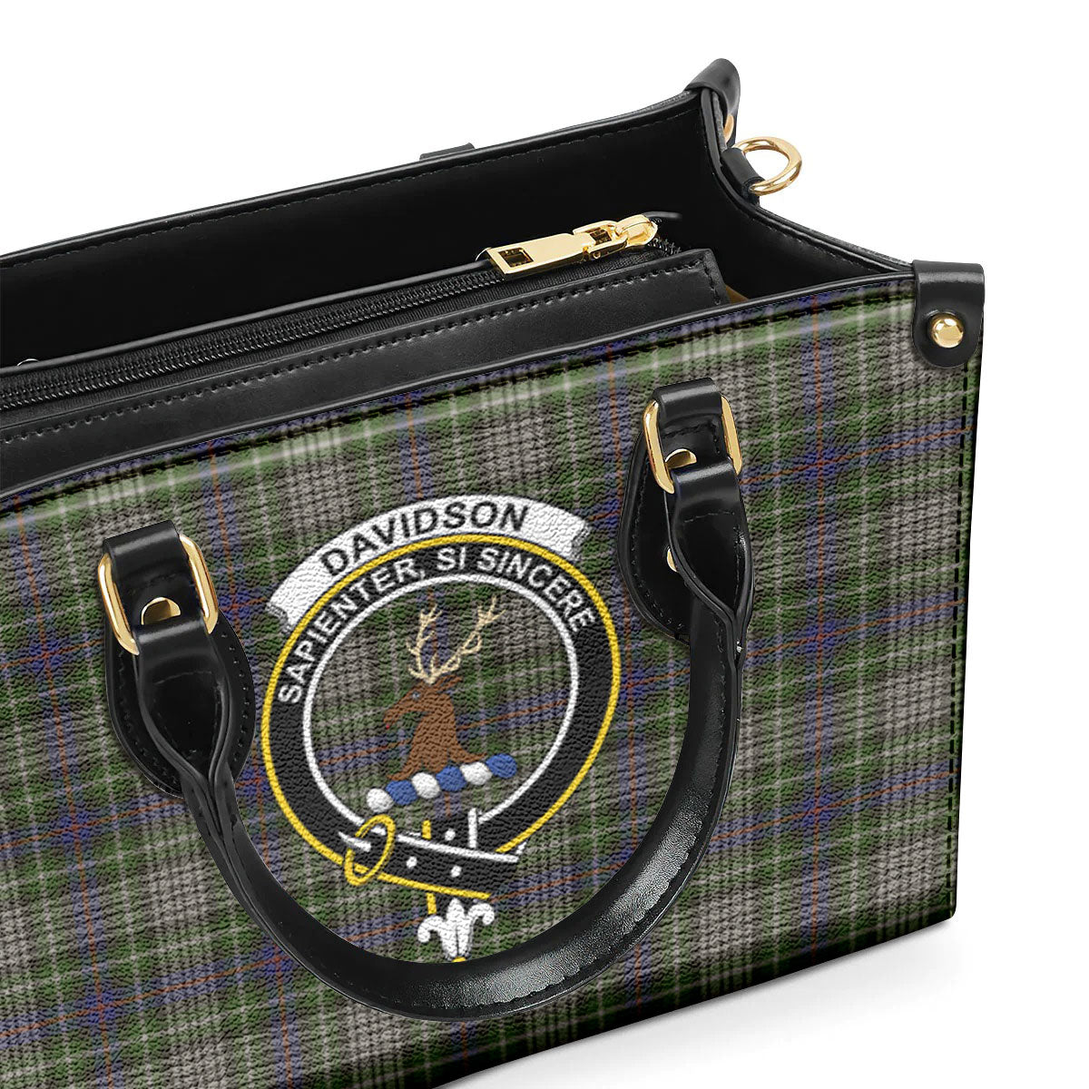 Davidson Tulloch Dress Tartan Crest Leather Handbag