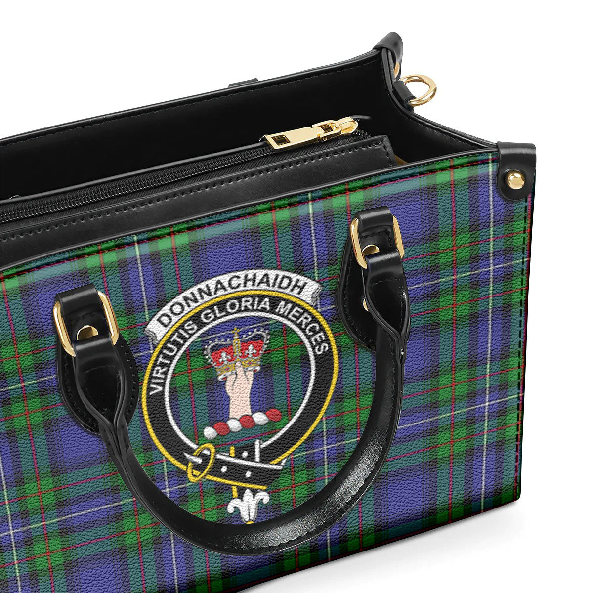 Donnachaidh Tartan Crest Leather Handbag