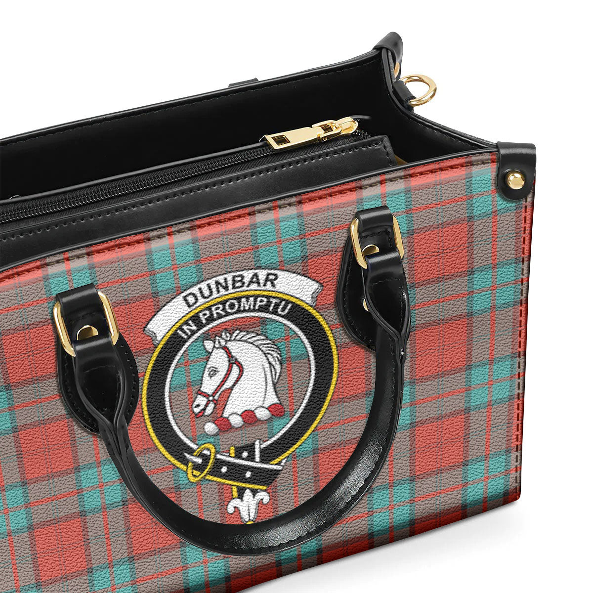 Dunbar Ancient Tartan Crest Leather Handbag