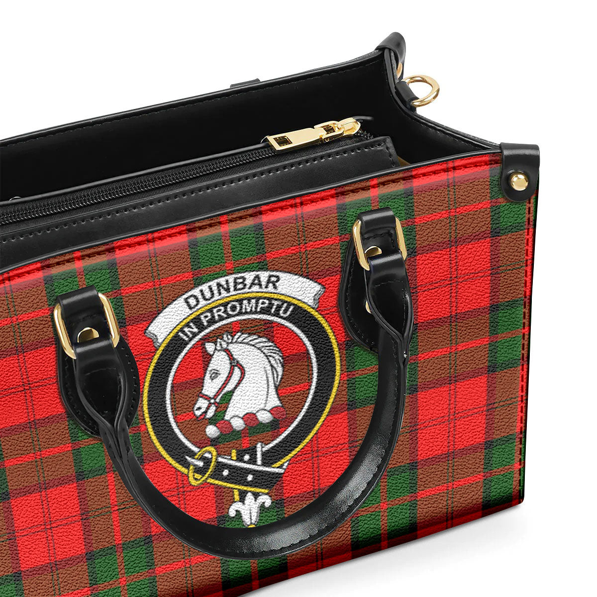 Dunbar Modern Tartan Crest Leather Handbag