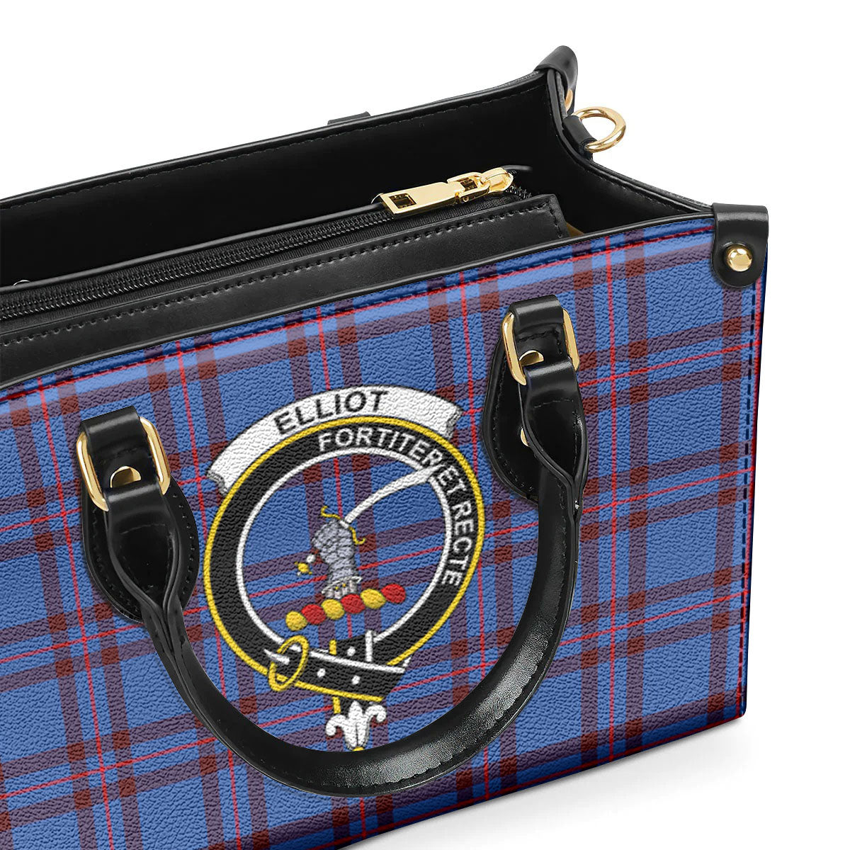 Elliot Modern Tartan Crest Leather Handbag