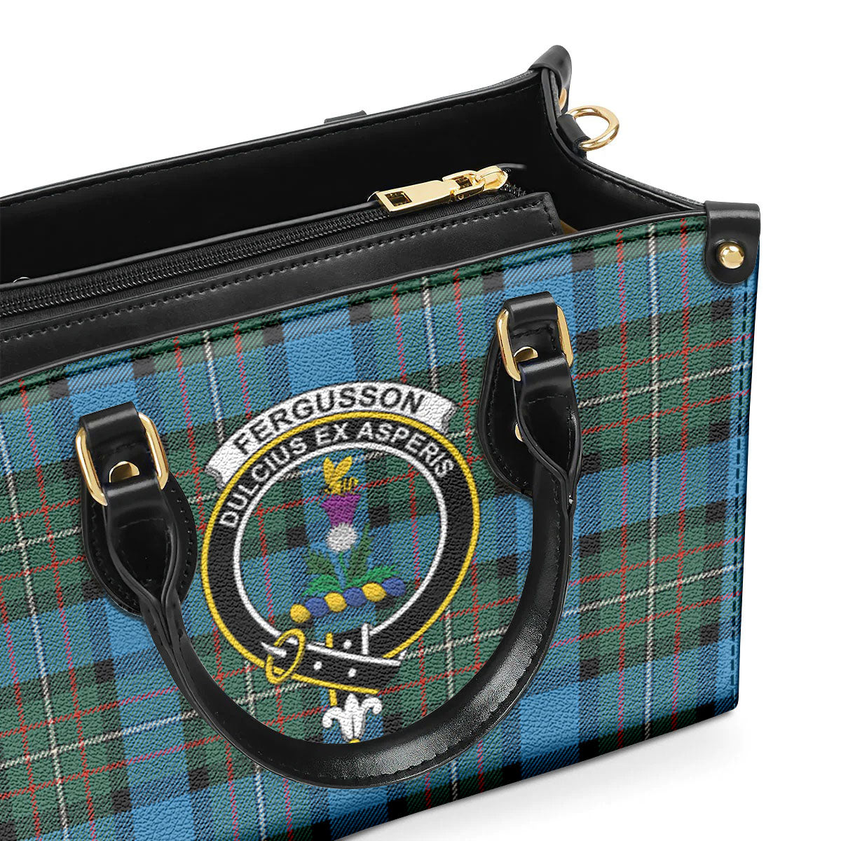 Fergusson Ancient Tartan Crest Leather Handbag