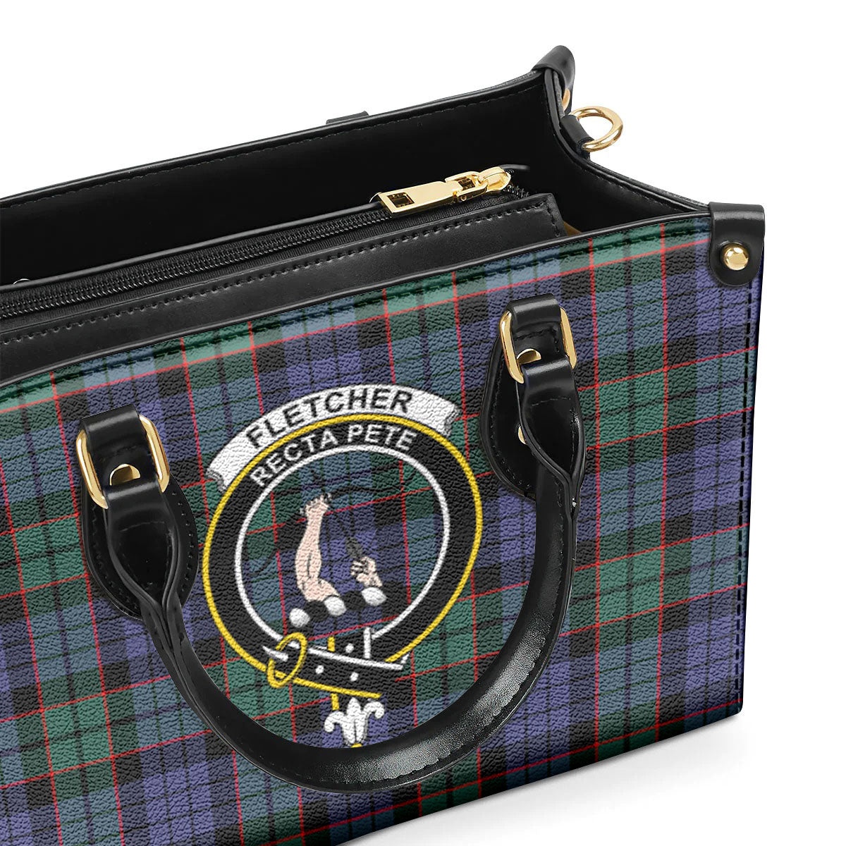 Fletcher Modern Tartan Crest Leather Handbag