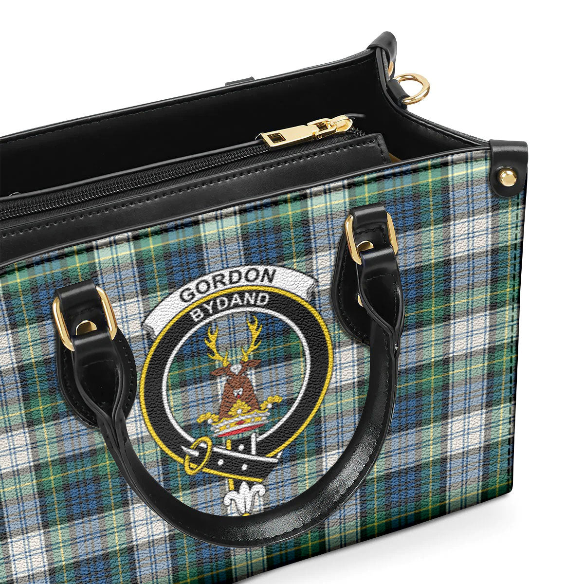 Gordon Dress Ancient Tartan Crest Leather Handbag