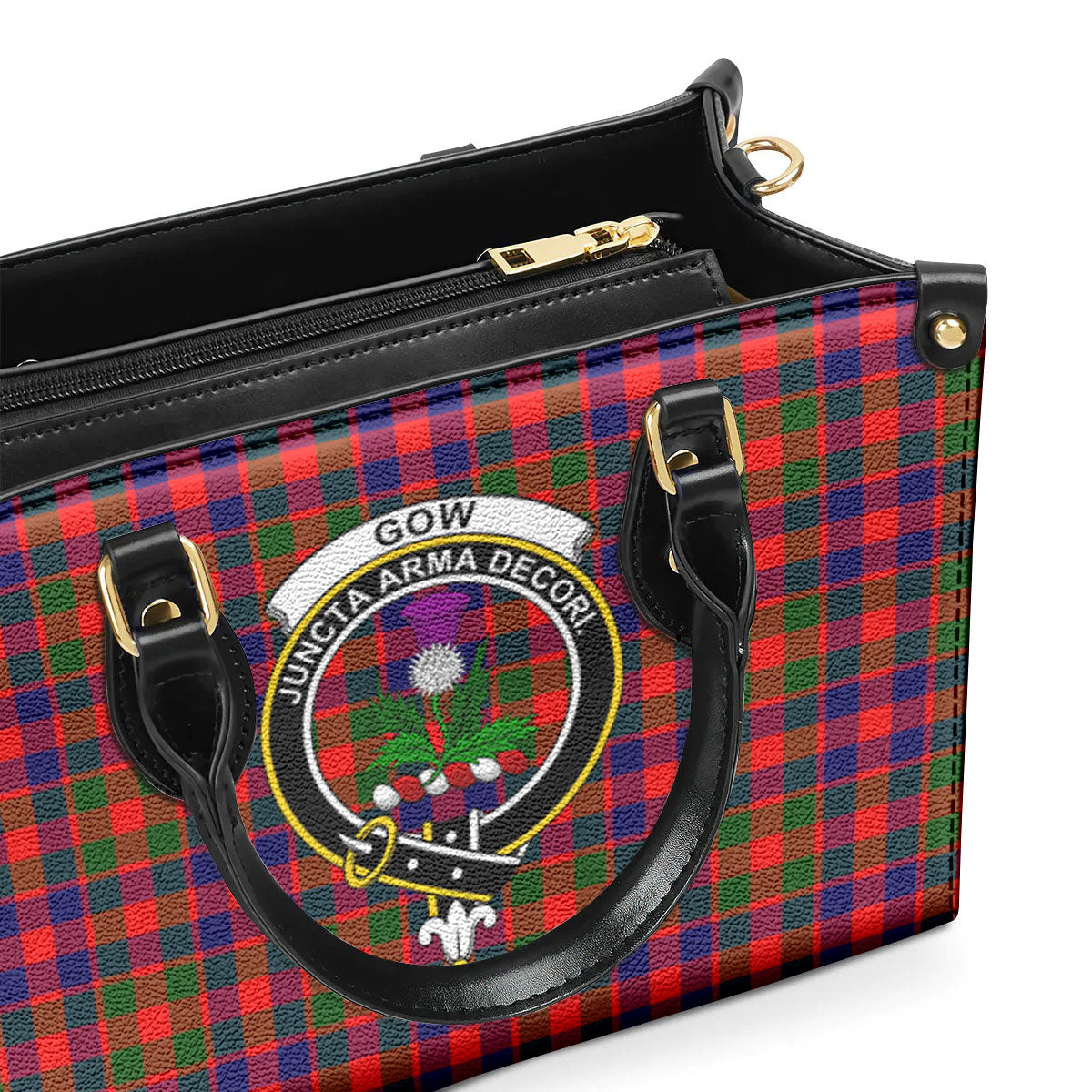 Gow (of Skeoch) Tartan Crest Leather Handbag