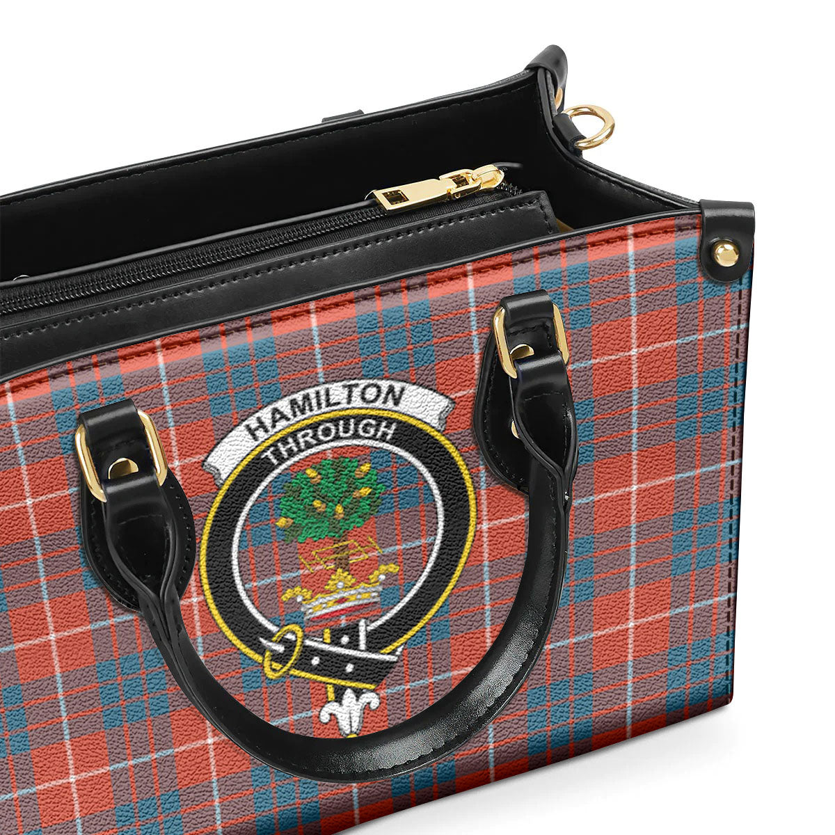 Hamilton Ancient Tartan Crest Leather Handbag